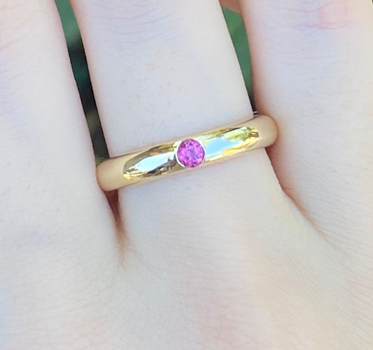 Thick Band Pink Tourmaline Flush - Nina Segal Jewelry