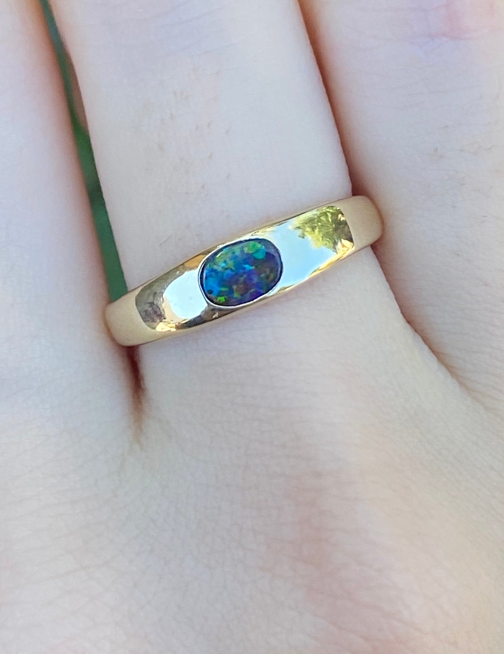 Thick Band Opal Bezel Flush - Nina Segal Jewelry