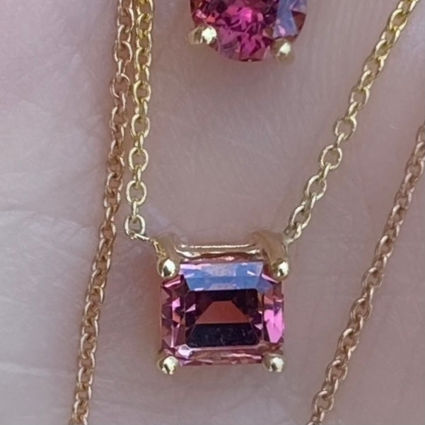 Pink Spinel Emerald Cut Necklace - Nina Segal Jewelry