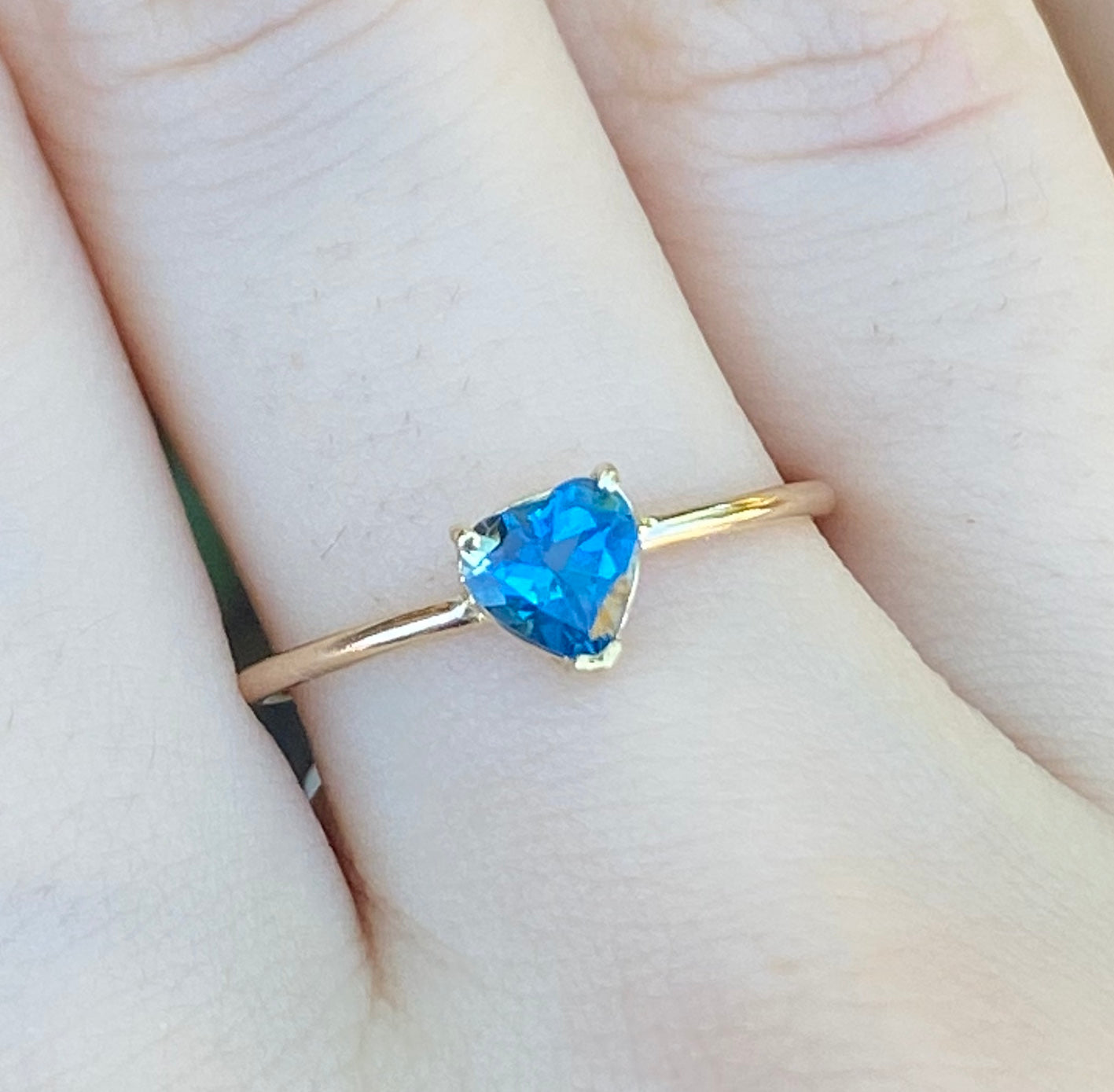 Small London Blue Topaz Heart Ring - Nina Segal Jewelry