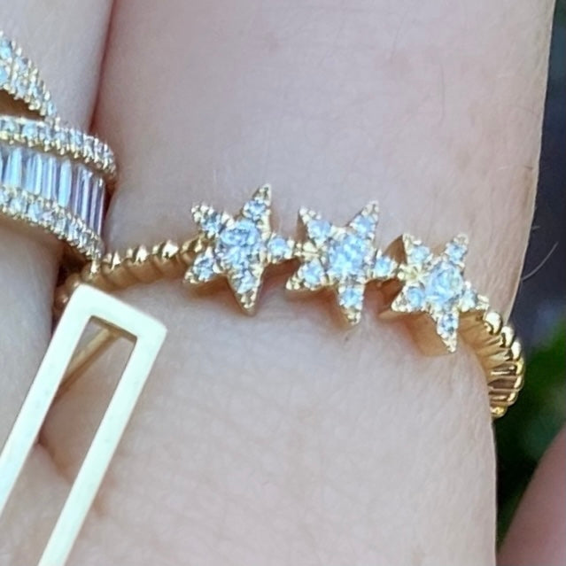 3 Star Diamond Beaded Band Ring - Nina Segal Jewelry
