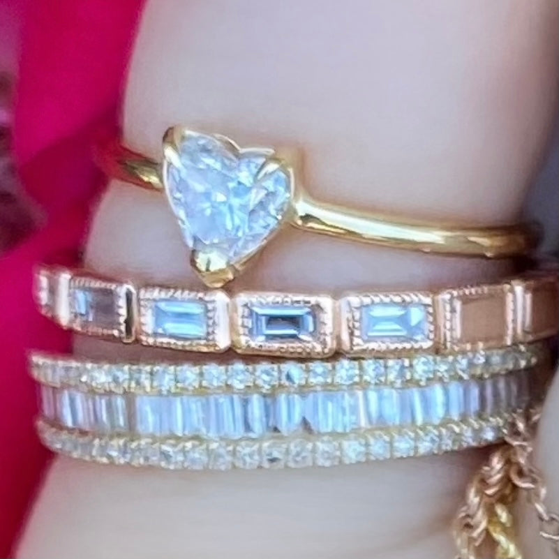 Baguette Half Eternity Diamond Ring - Nina Segal Jewelry