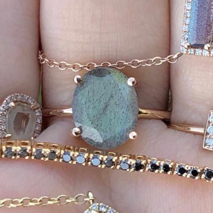 Labradorite Oval Prong Set Ring - Nina Segal Jewelry