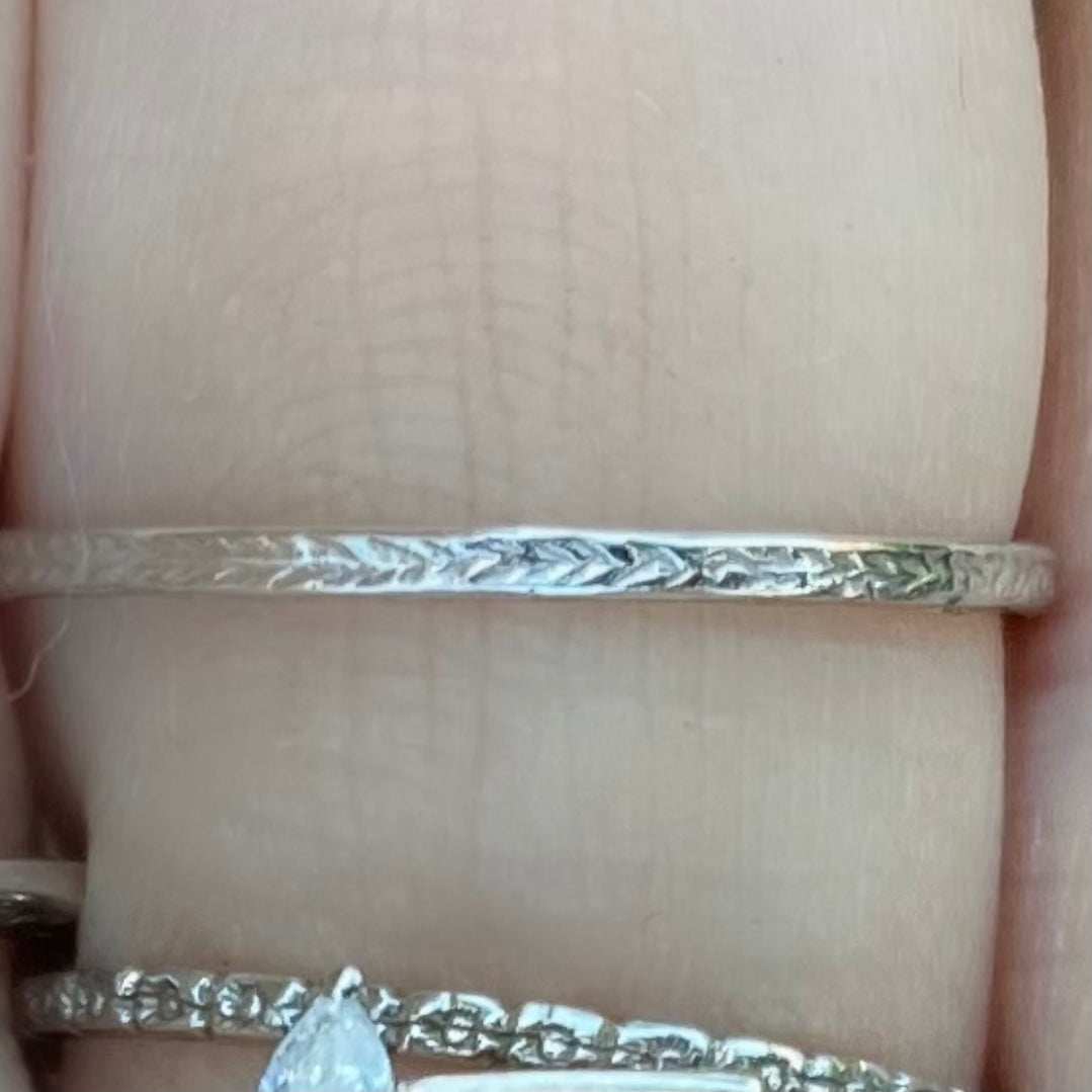 Tiny Engraved Stacker Ring - Nina Segal Jewelry
