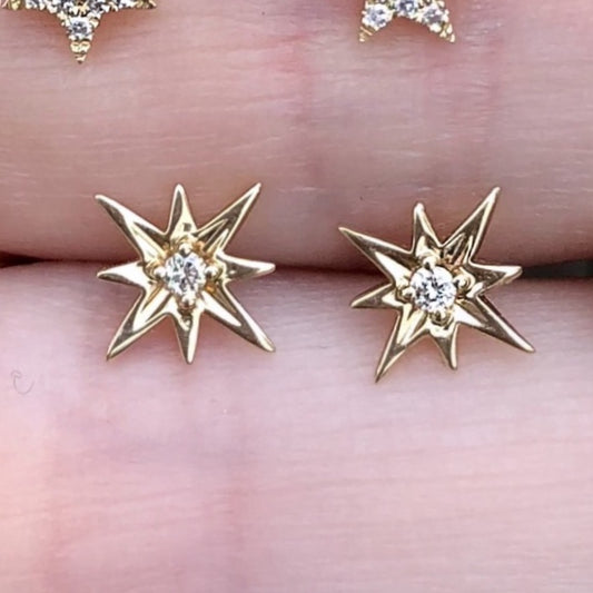 Starburst Tiny Diamond Studs - Nina Segal Jewelry