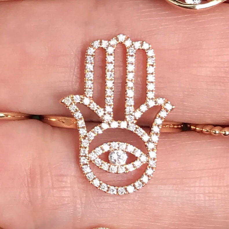 Large Hamsa Diamond Ring - Nina Segal Jewelry