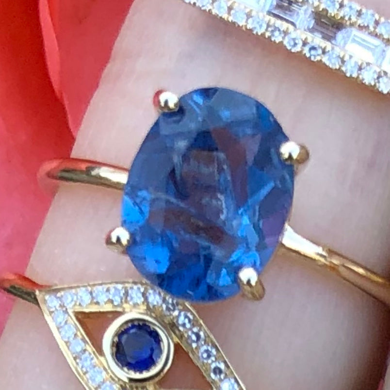 Gem Candy Blue Flourite Oval Ring - Nina Segal Jewelry