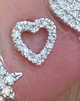Tiny Open Heart Diamond Studs - Nina Segal Jewelry