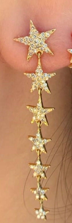 Seven Diamond Star Shower Earring - Nina Segal Jewelry