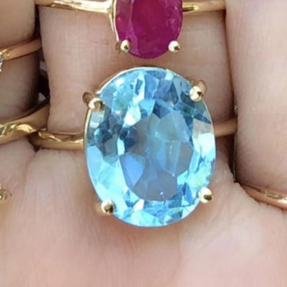 Gem Candy Sky Blue Topaz Oval Ring - Nina Segal Jewelry