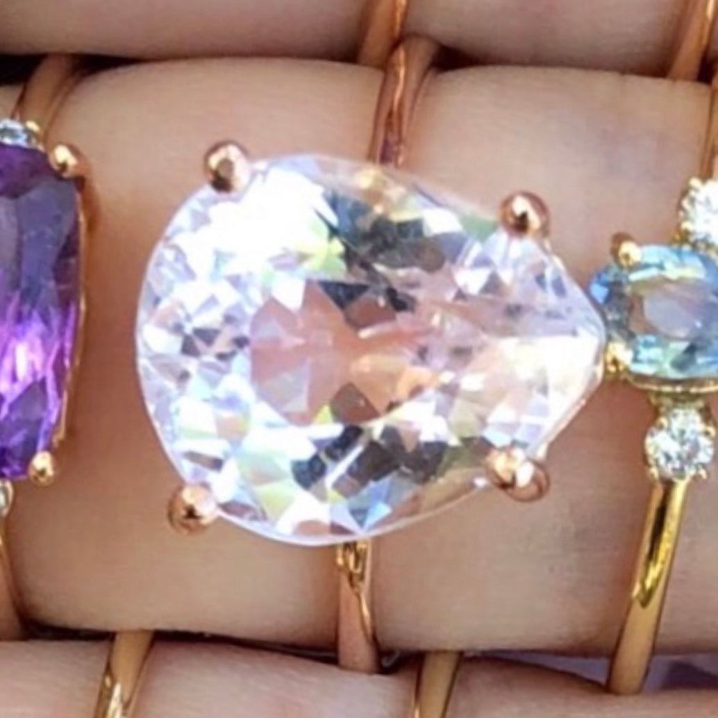 Kunzite Pear Shape Gem Candy Ring - Nina Segal Jewelry