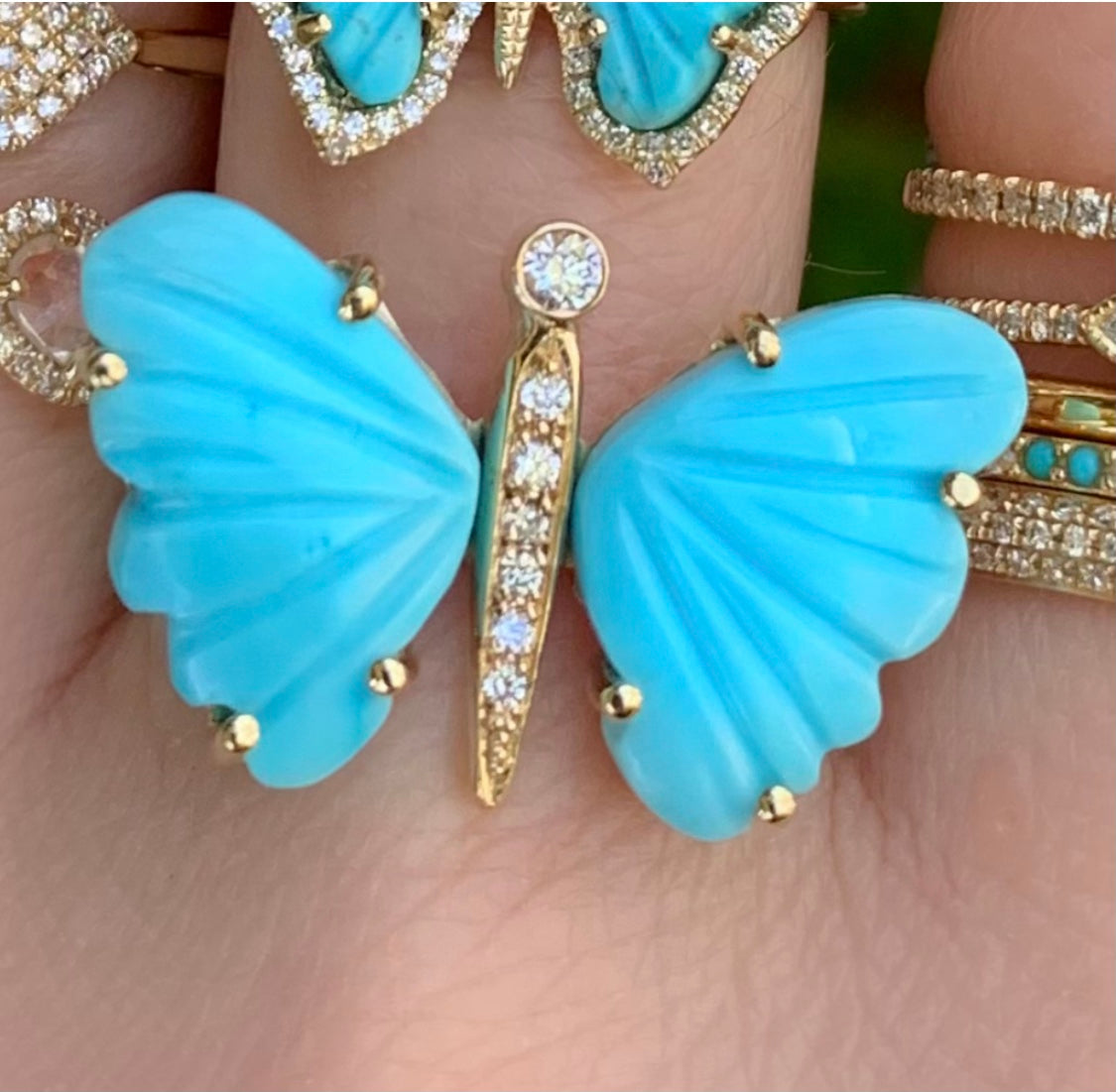 Medium Turquoise Butterfly ring - Nina Segal Jewelry