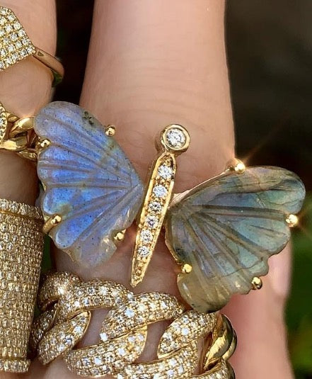 Medium Labradorite Butterfly Ring - Nina Segal Jewelry