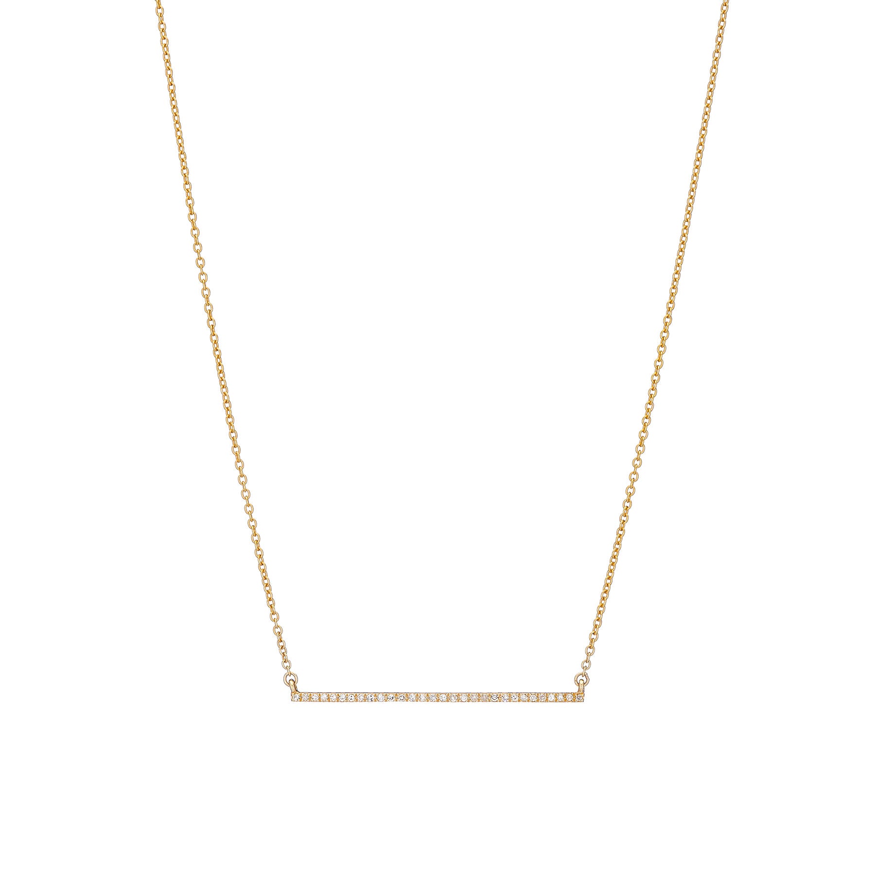 Pave Diamond Thin Bar Necklace - Nina Segal Jewelry