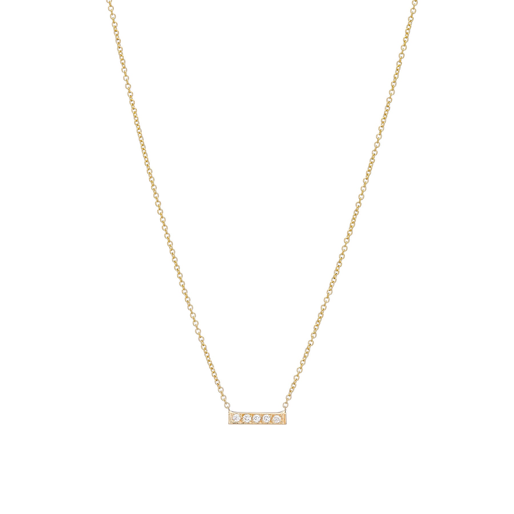 Five Diamond Bar Necklace - Nina Segal Jewelry