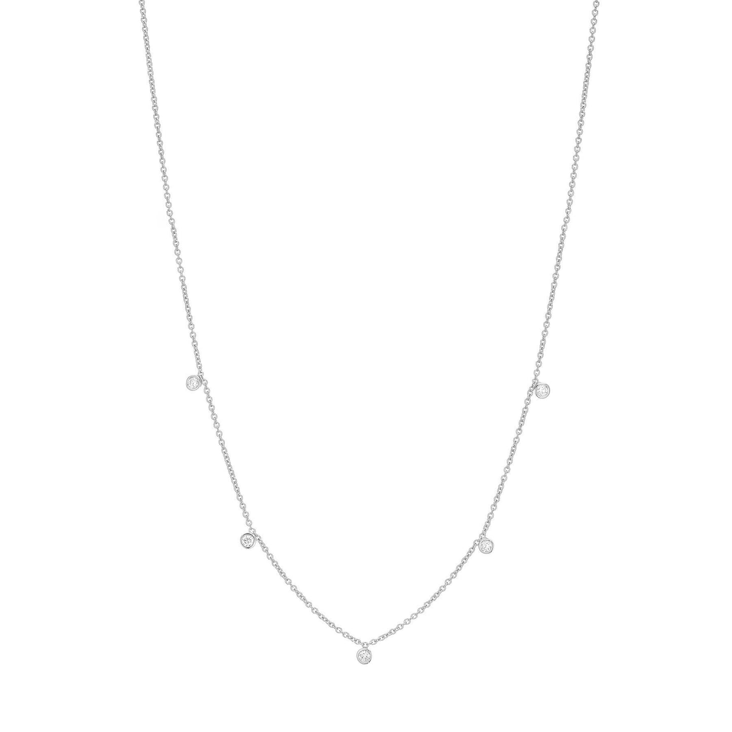 Five Tiny Diamond Drop Necklace - Nina Segal Jewelry