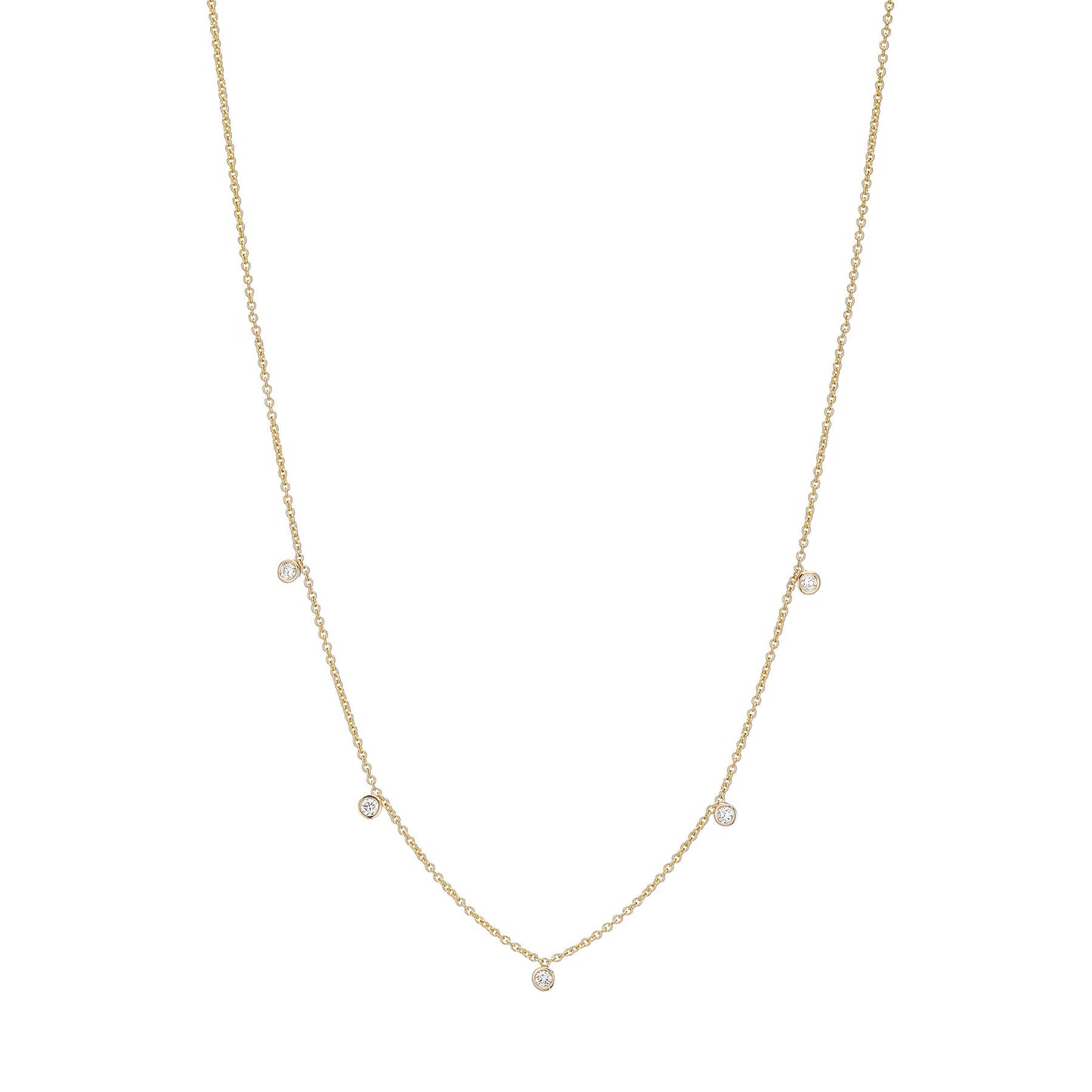 Five Tiny Diamond Drop Necklace - Nina Segal Jewelry