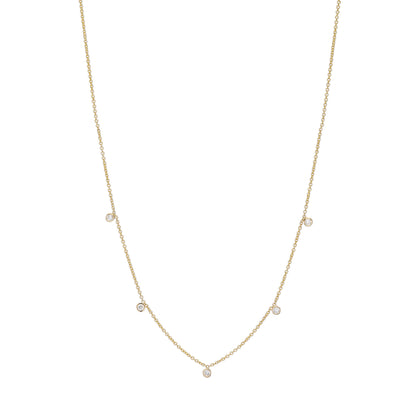 Five Tiny Diamond Drop Necklace - Nina Segal Jewelry