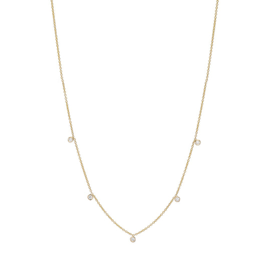 Five Tiny Diamond Drop Necklace - Nina Segal Jewelry