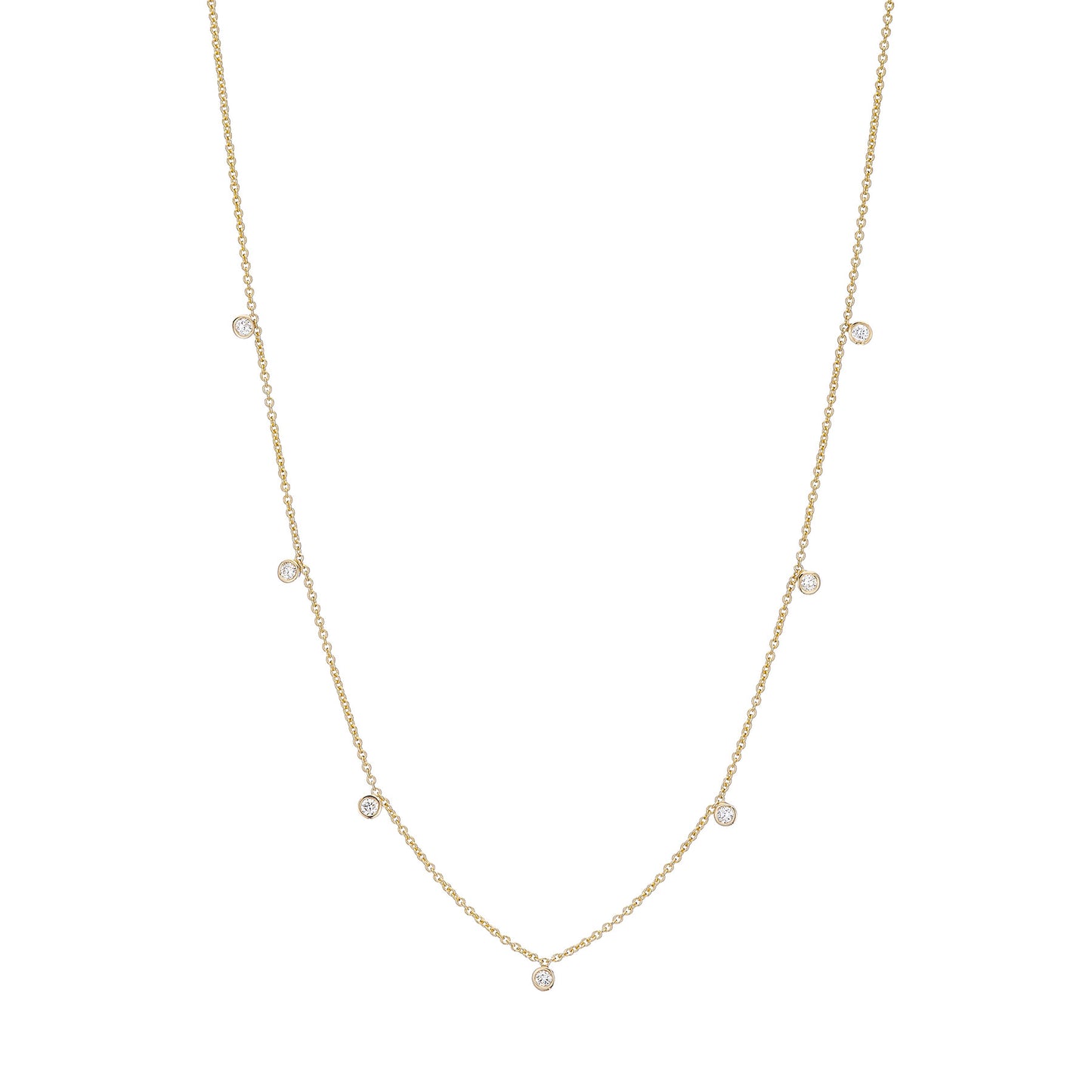 Seven Tiny Diamond Drop Necklace - Nina Segal Jewelry