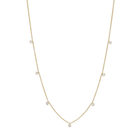 Seven Tiny Diamond Drop Necklace - Nina Segal Jewelry