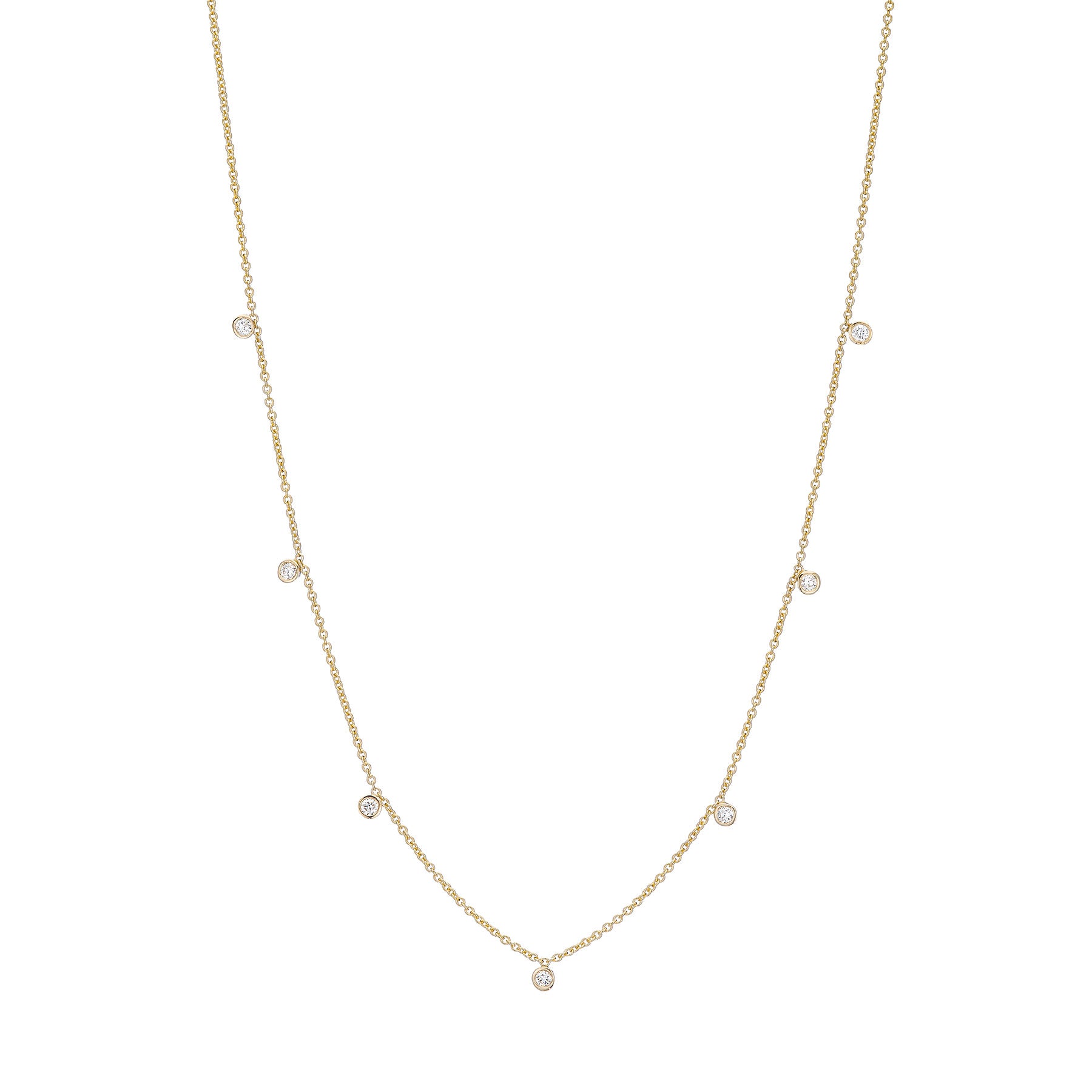 Seven Tiny Diamond Drop Necklace - Nina Segal Jewelry