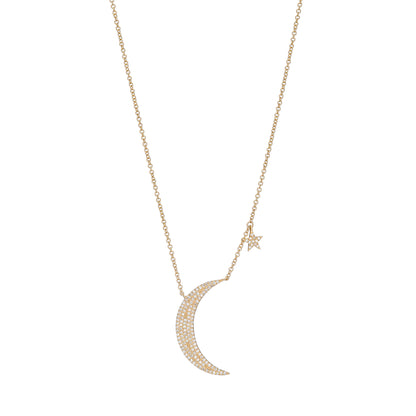 Pave Moon and Star Drop Necklace - Nina Segal Jewelry