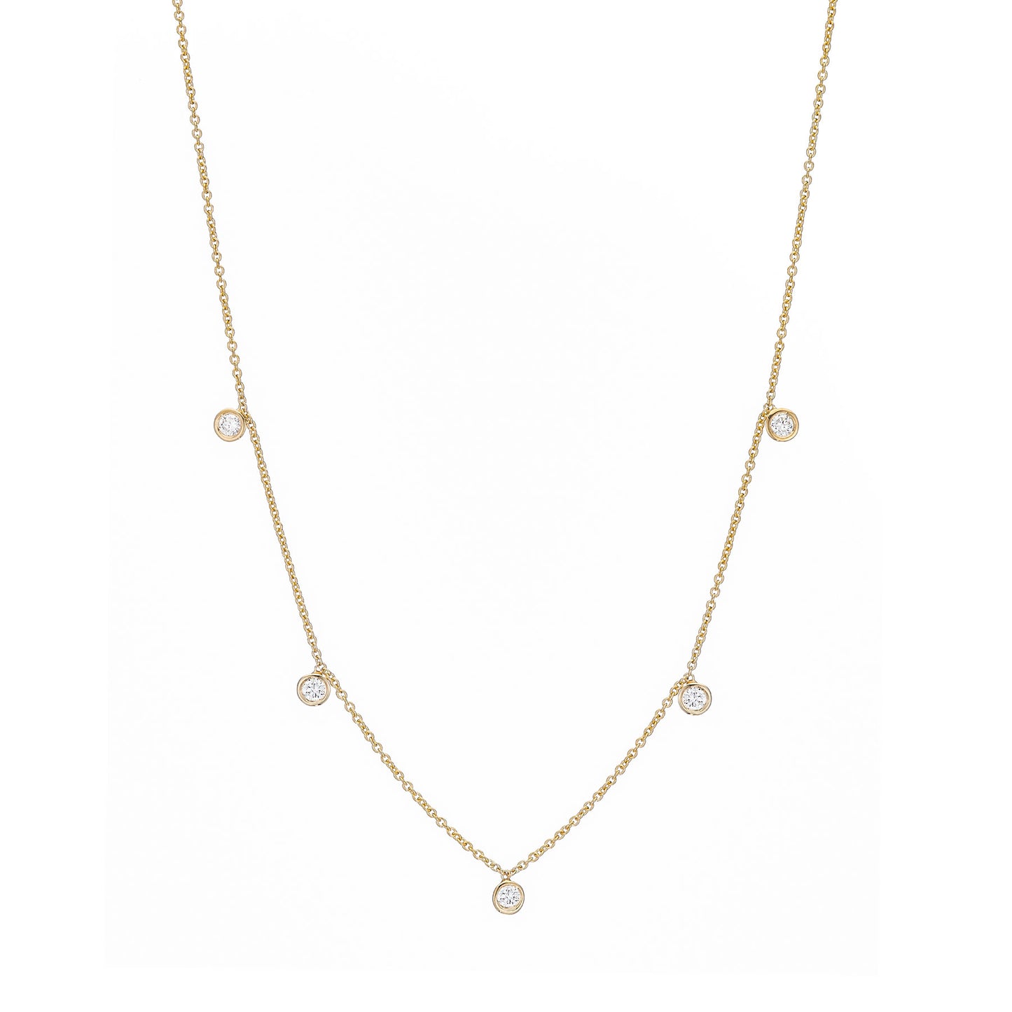 Five Diamond Drop Necklace - Nina Segal Jewelry