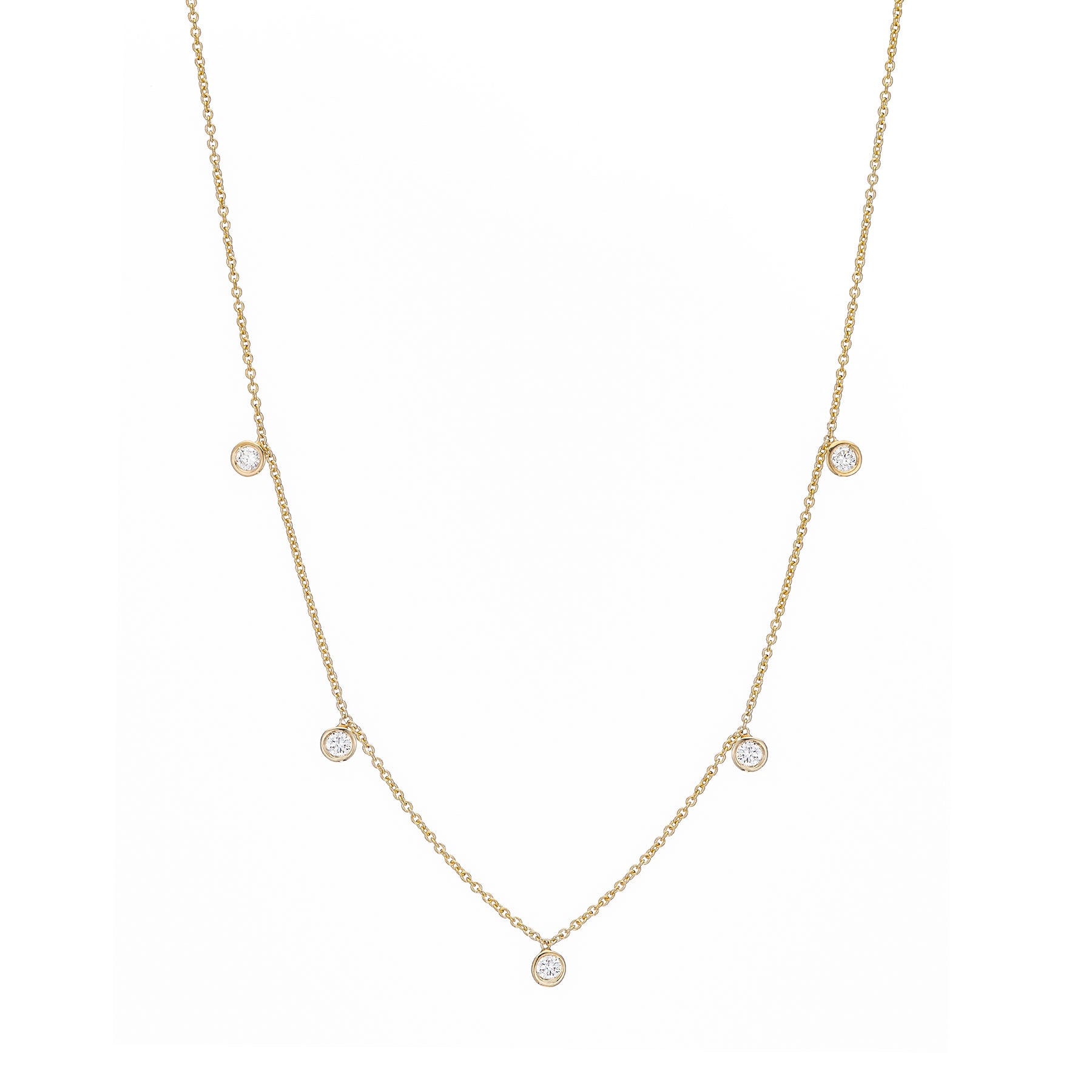 Five Diamond Drop Necklace - Nina Segal Jewelry