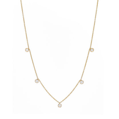 Five Diamond Drop Necklace - Nina Segal Jewelry