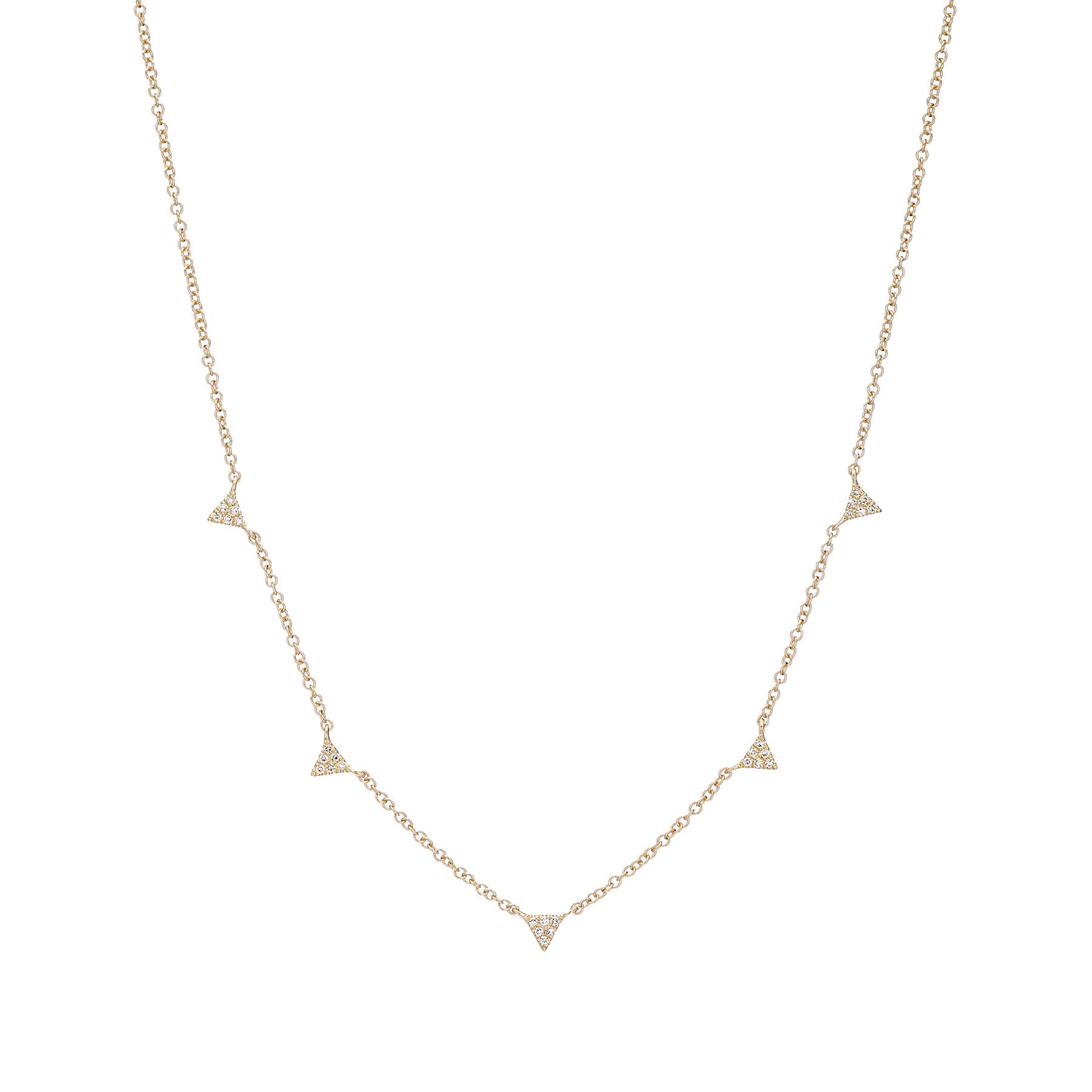 Five Tiny Triangle Drop Necklace - Nina Segal Jewelry