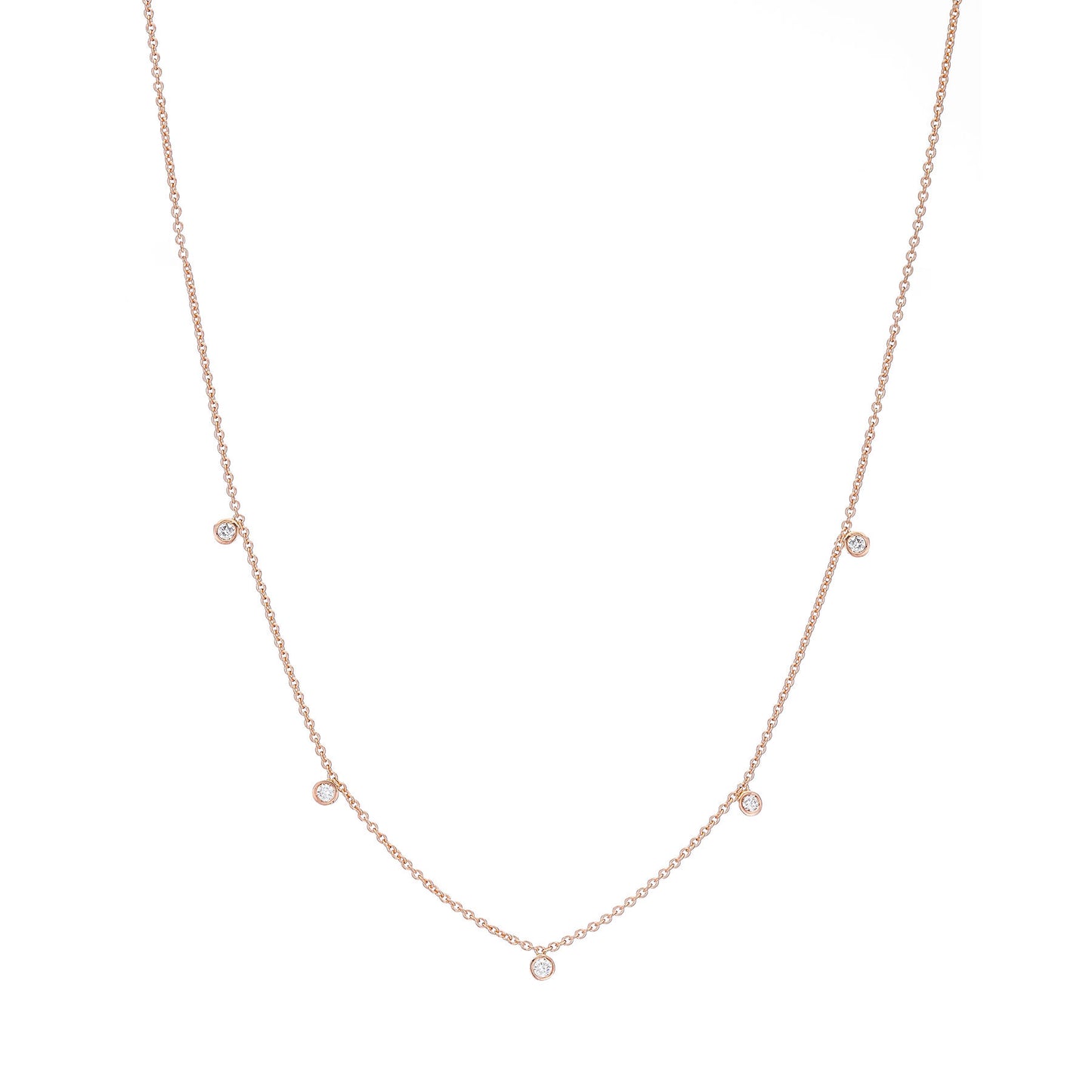 Five Tiny Diamond Drop Necklace - Nina Segal Jewelry