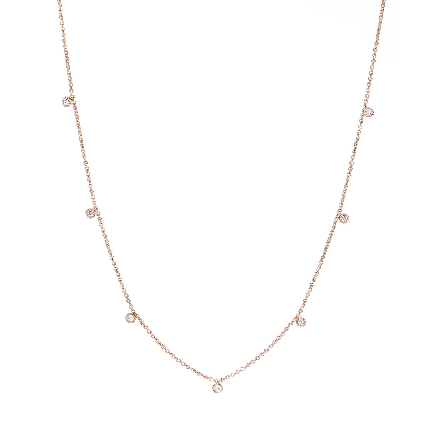 Seven Tiny Diamond Drop Necklace - Nina Segal Jewelry