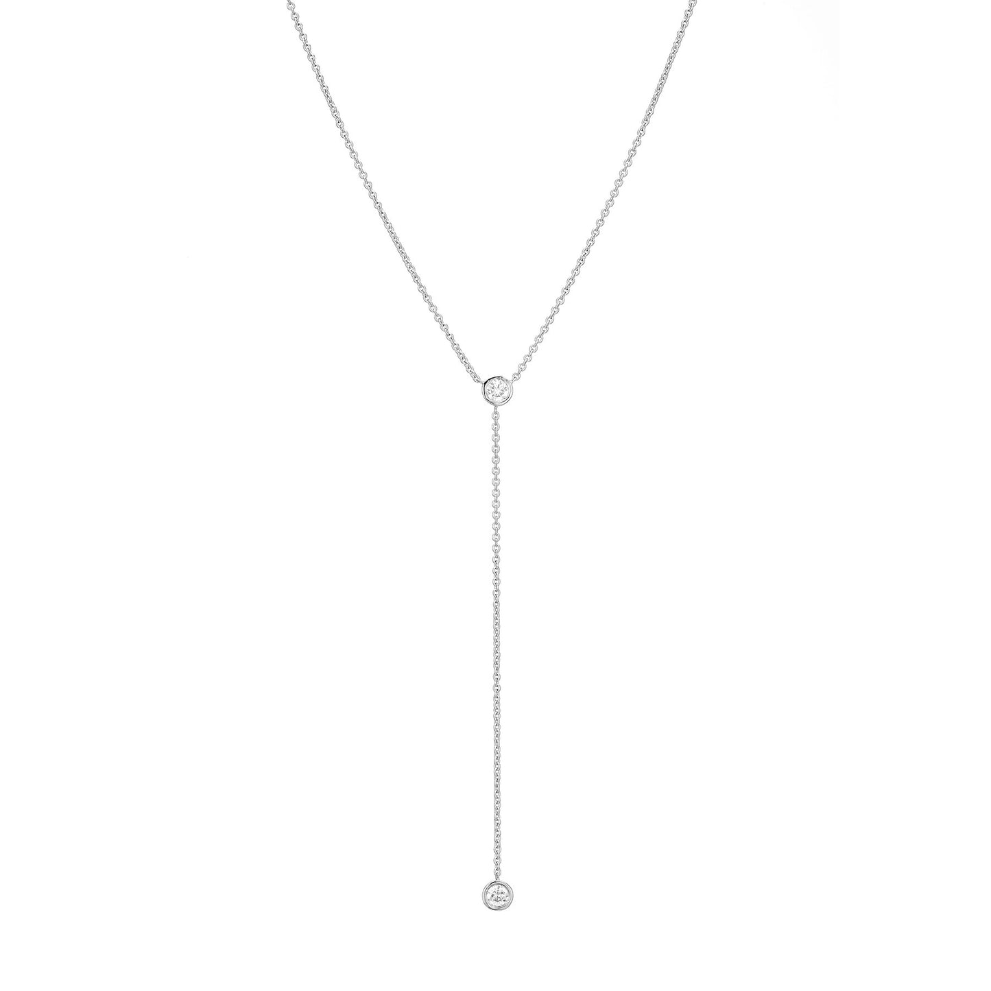 Classic Double Diamond Lariat Necklace - Nina Segal Jewelry