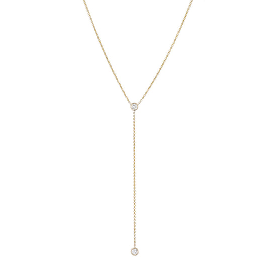 Classic Double Diamond Lariat Necklace - Nina Segal Jewelry