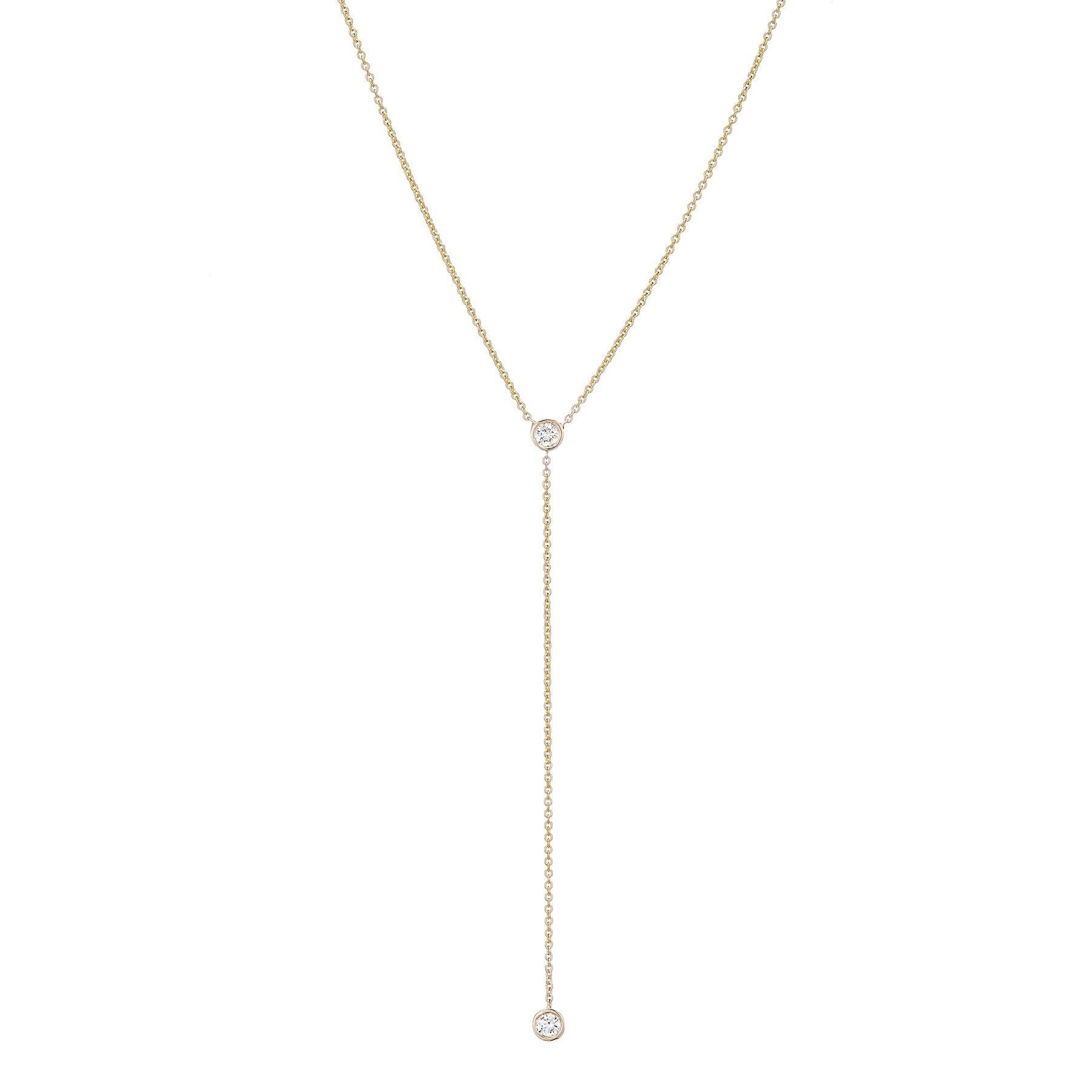 Classic Double Diamond Lariat Necklace - Nina Segal Jewelry