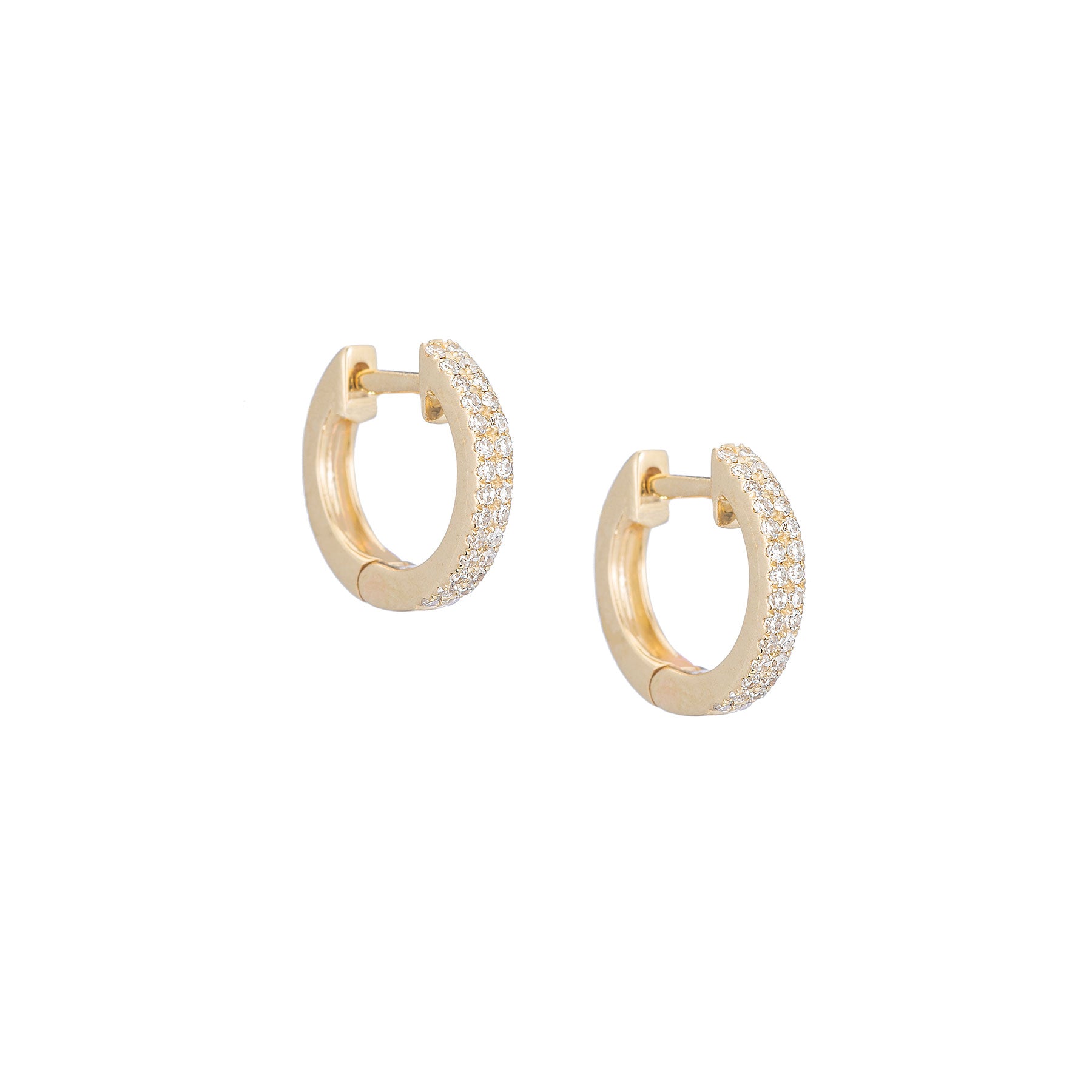 Double Row Diamond Huggies - Nina Segal Jewelry