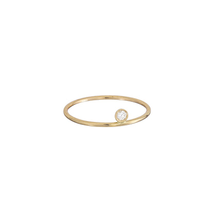 Thin Band Top Bezel Ring - Nina Segal Jewelry