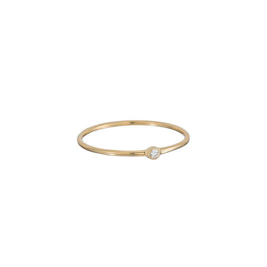 Tiny Diamond Bezel Thin Band - Nina Segal Jewelry