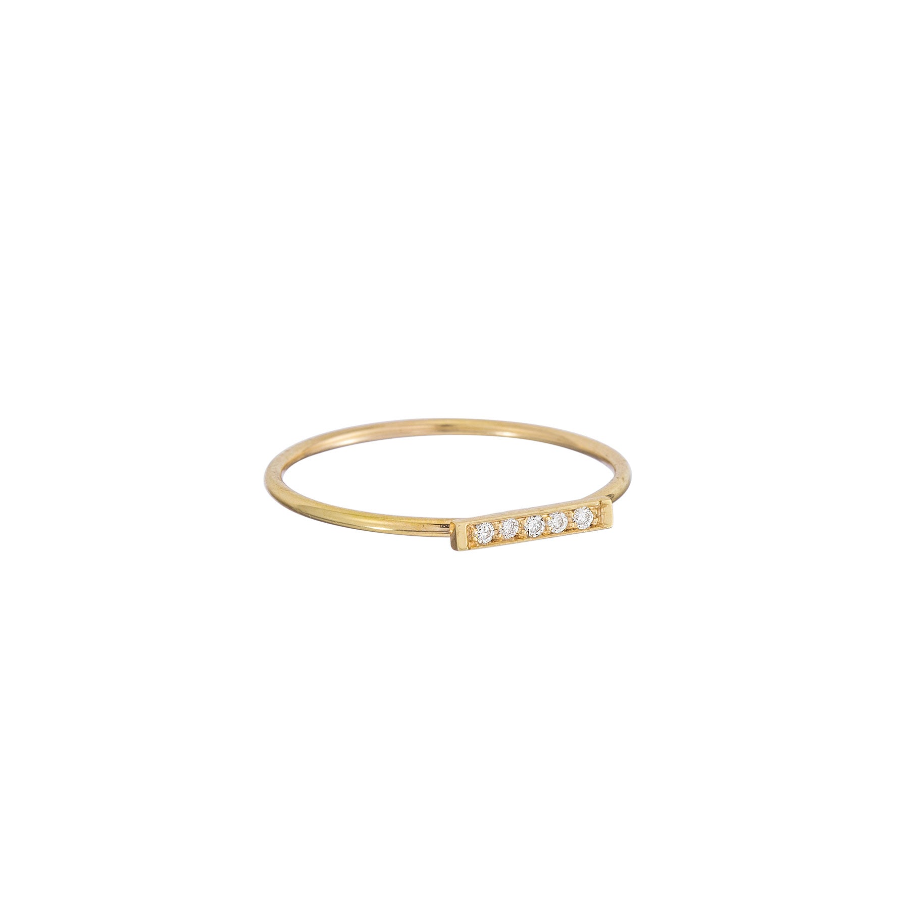 Lifted 5 Diamond Bar Ring - Nina Segal Jewelry