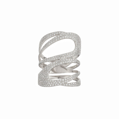 Pave Double Swirl Ring - Nina Segal Jewelry