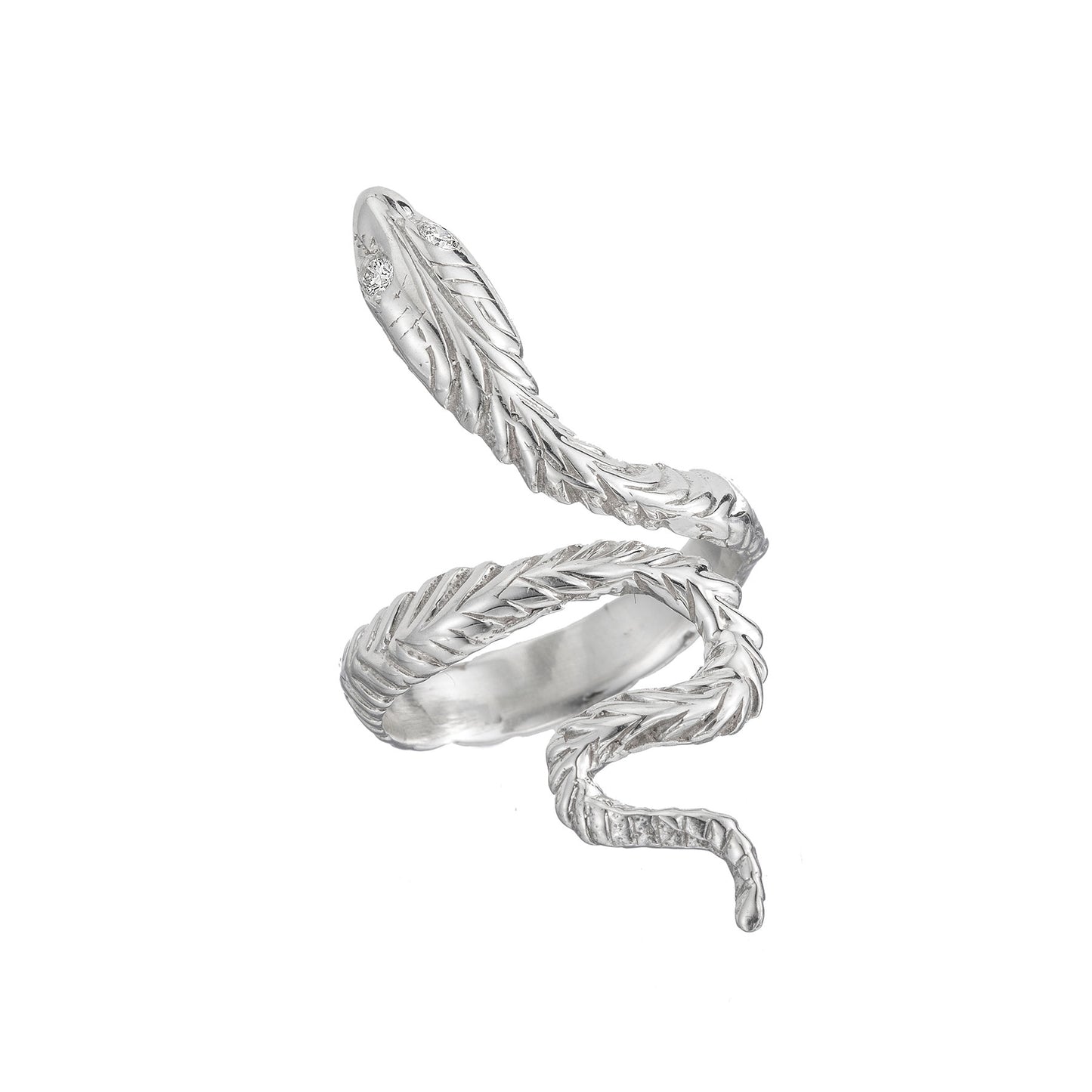 Snake Ring with Diamond Eyes - Nina Segal Jewelry