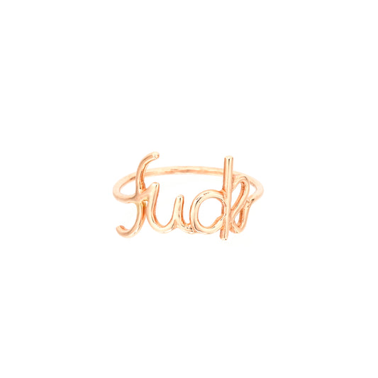 Plain Gold Cursive Fuck Ring - Nina Segal Jewelry