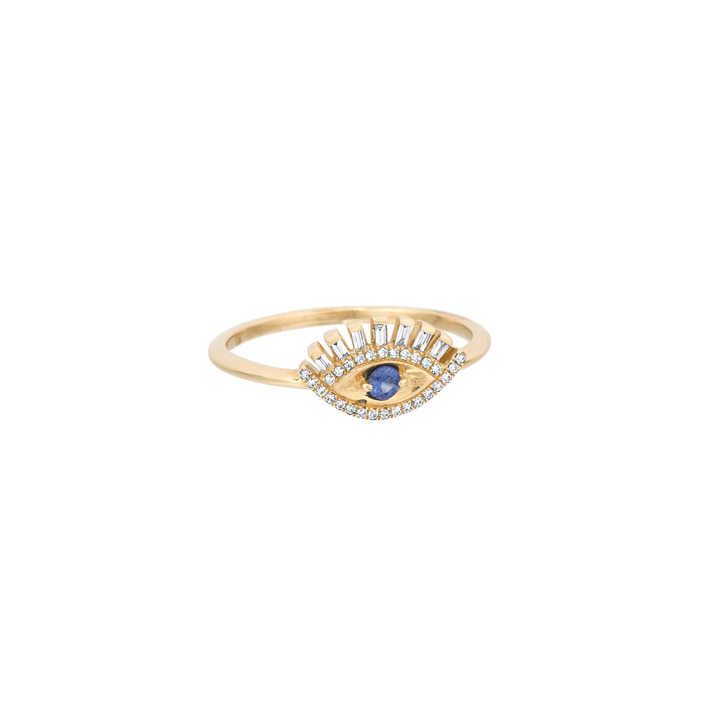 Offset Evil Eye Diamond Ring – JustDesi