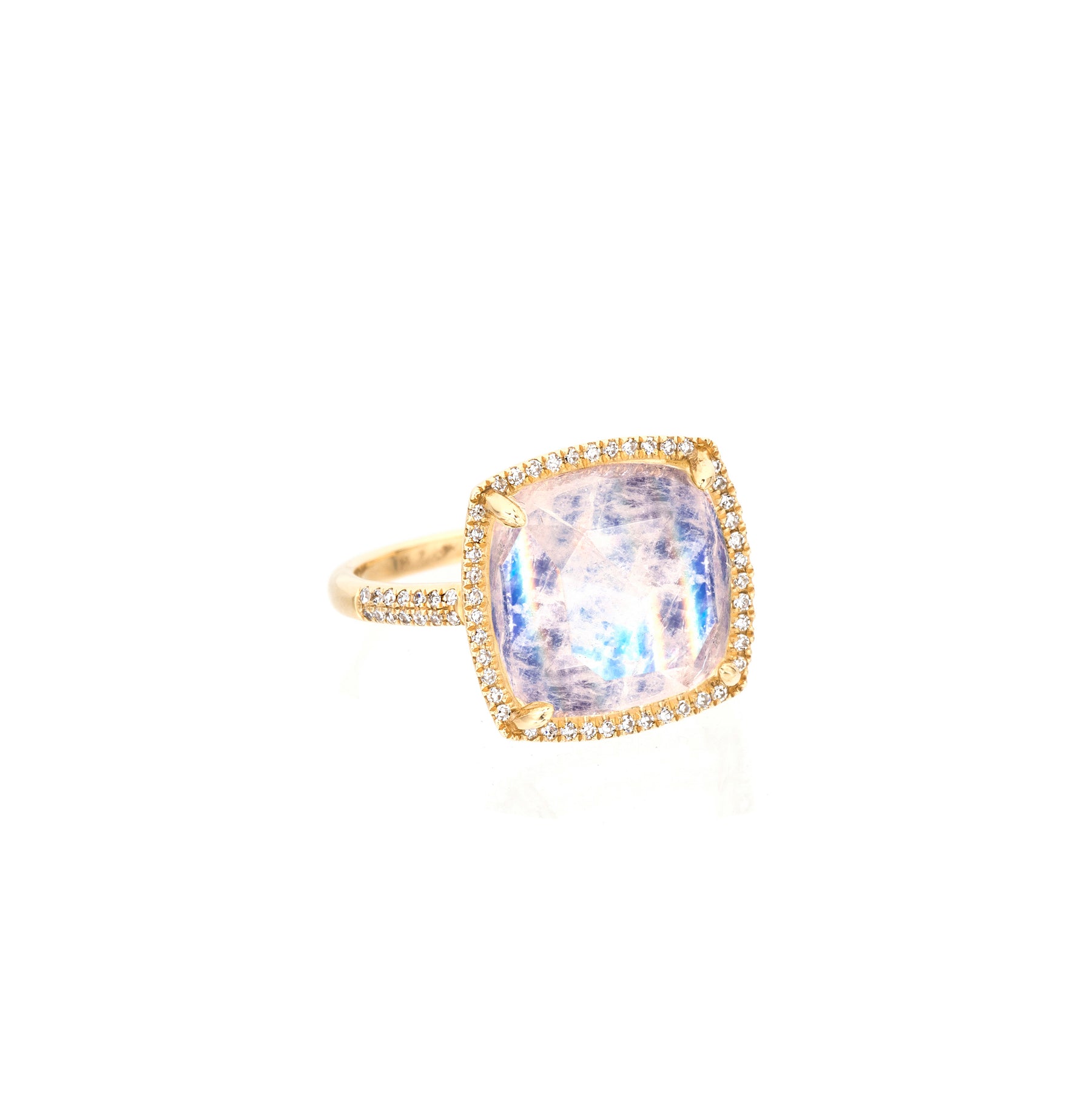 Moonstone Diamond Cushion Cut Ring - Nina Segal Jewelry