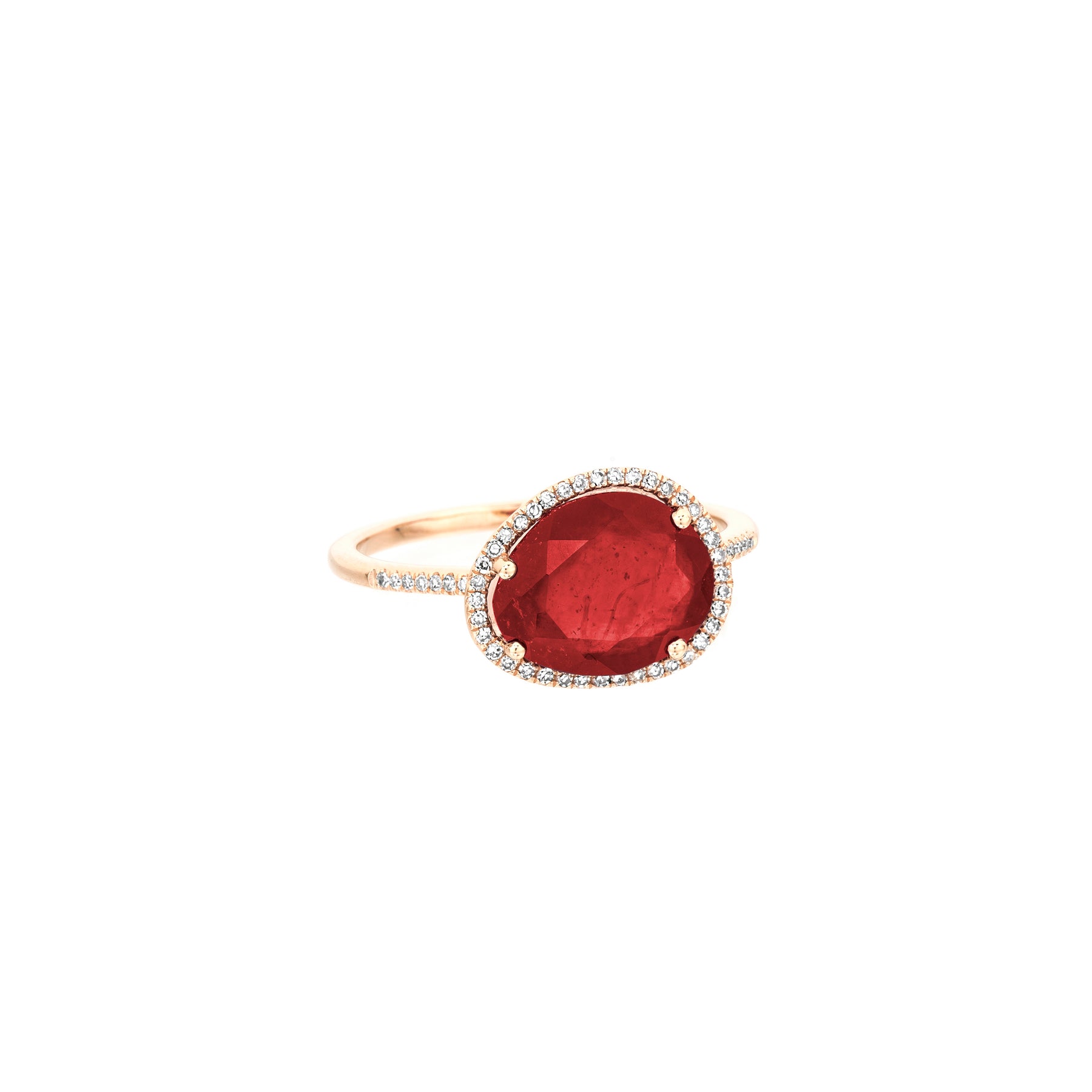Organic Shape Ruby Diamond Ring - Nina Segal Jewelry