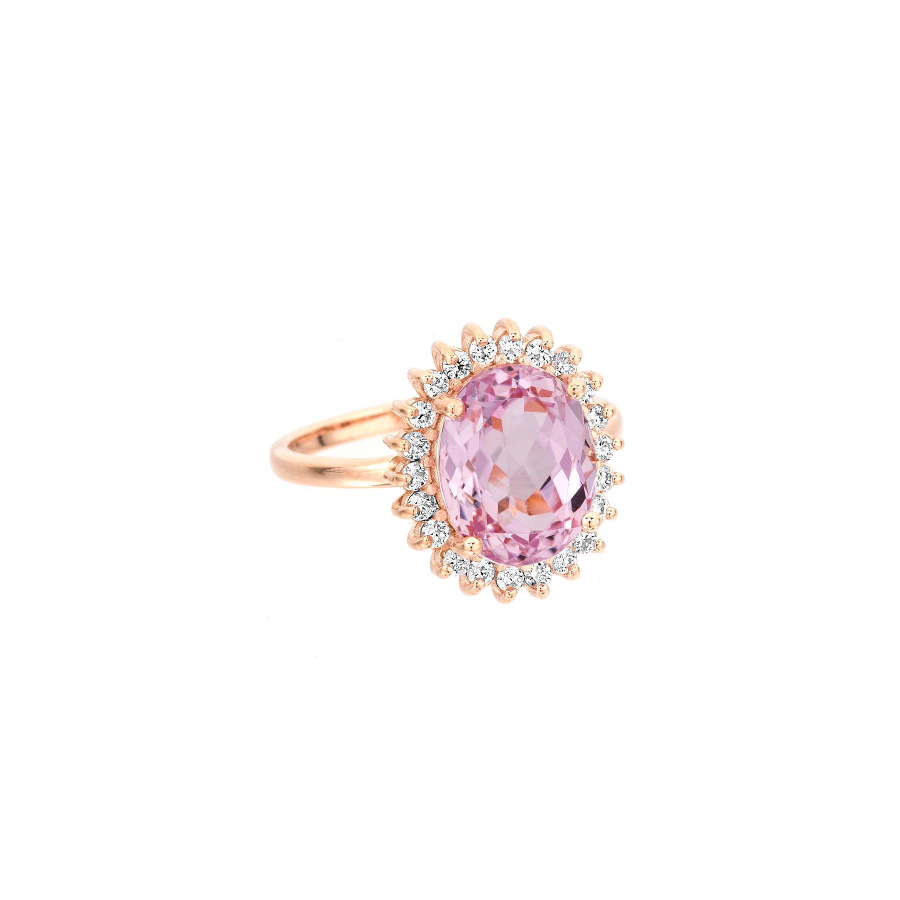 Kunzite Oval Princess Diamond Ring - Nina Segal Jewelry