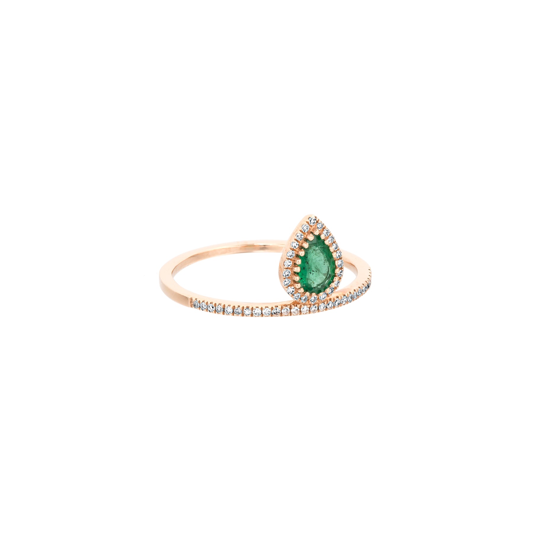 Emerald Tear Drop Diamond Ring - Nina Segal Jewelry
