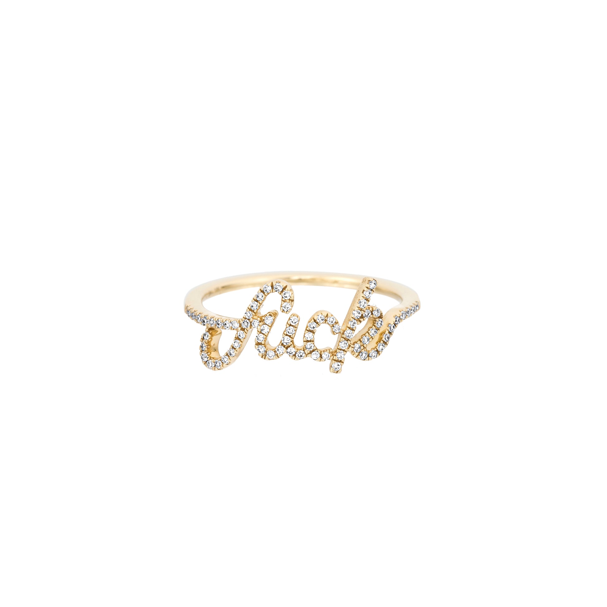 Diamond Cursive Fuck Ring - Nina Segal Jewelry