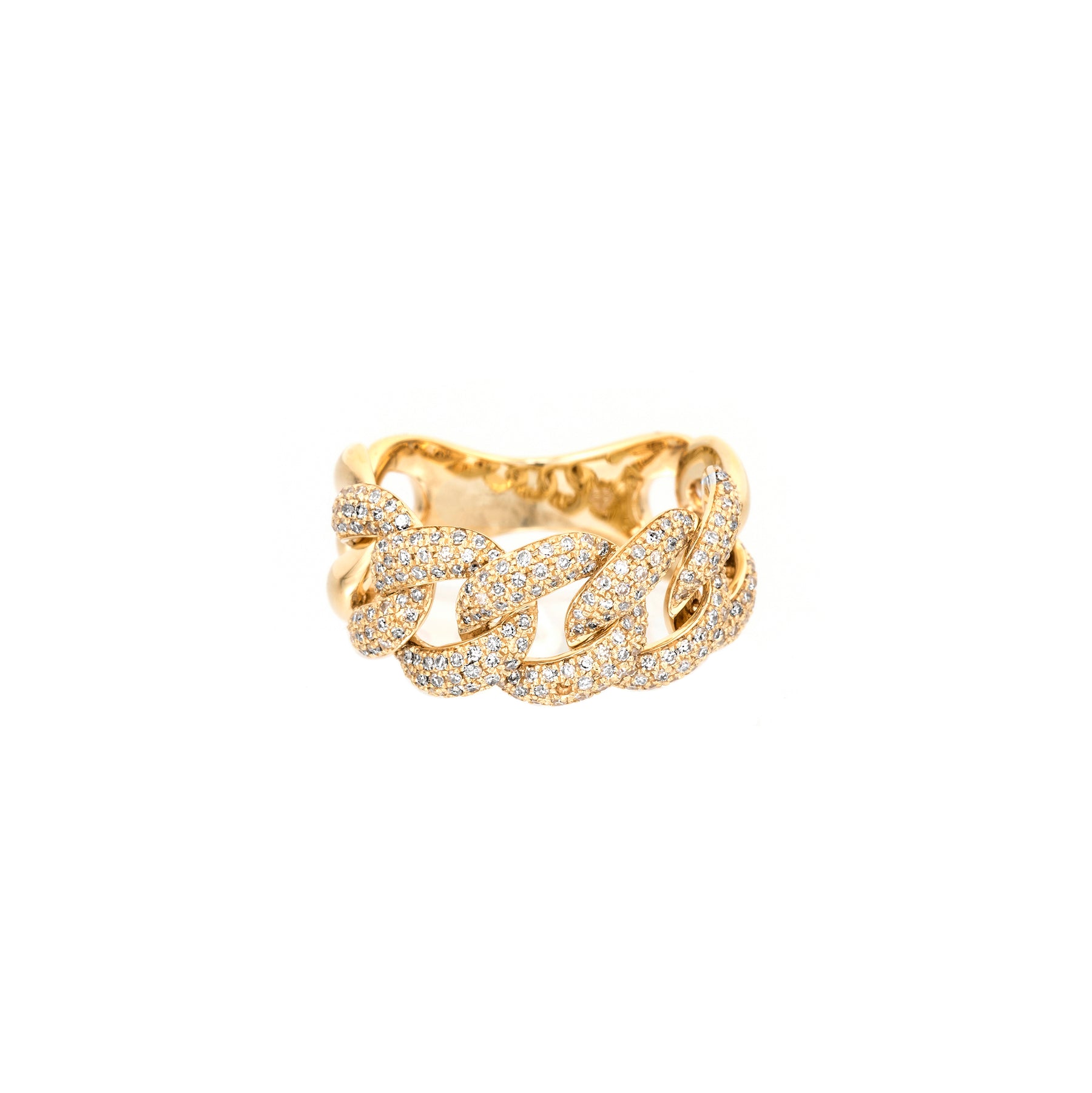 Thick Pave Chain Link Cuban Ring - Nina Segal Jewelry
